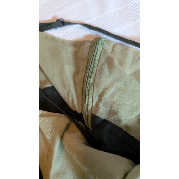 Criss Cross Sage Green & Black Lined Sleeveless Sundress, Size Small - Picture 5 of 11